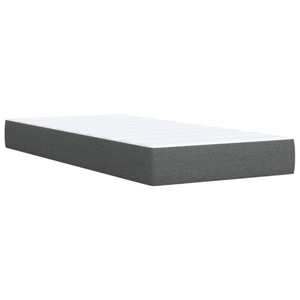 vidaXL Boxspring met matras stof donkergrijs 100x200 cm