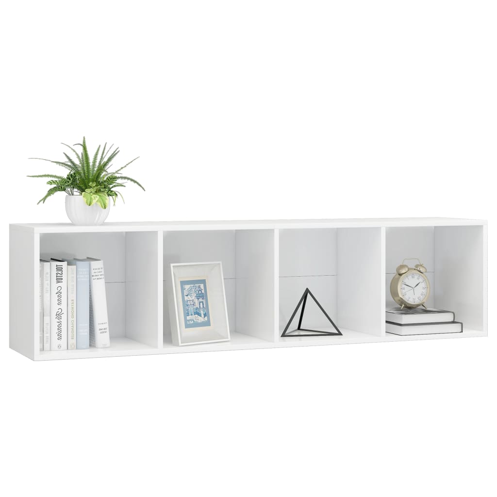 vidaXL Boekenkast/tv-meubel 143x30x36 cm hoogglans wit