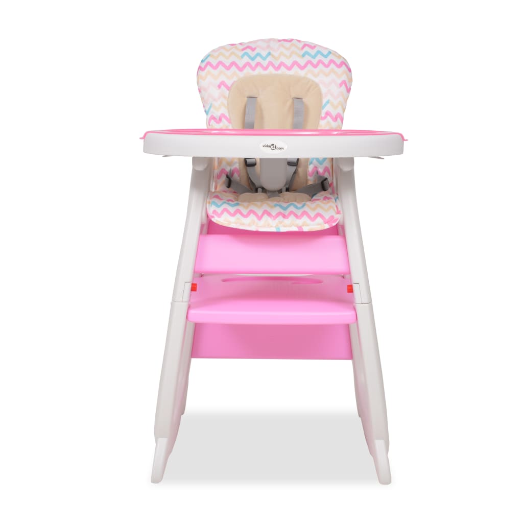 vidaXL Kinderstoel met blad 3-in-1 verstelbaar roze