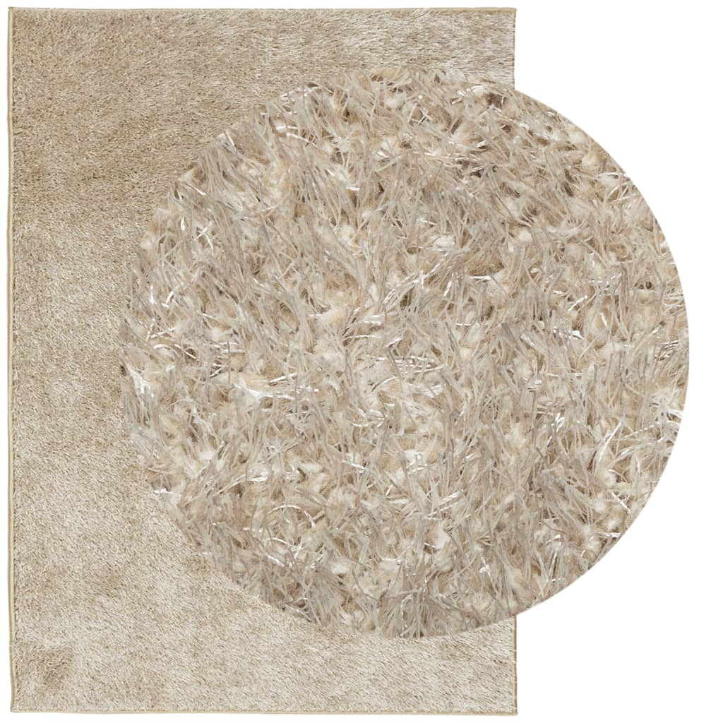 vidaXL Vloerkleed ISTAN hoogpolig glanzend 200x280 cm beige