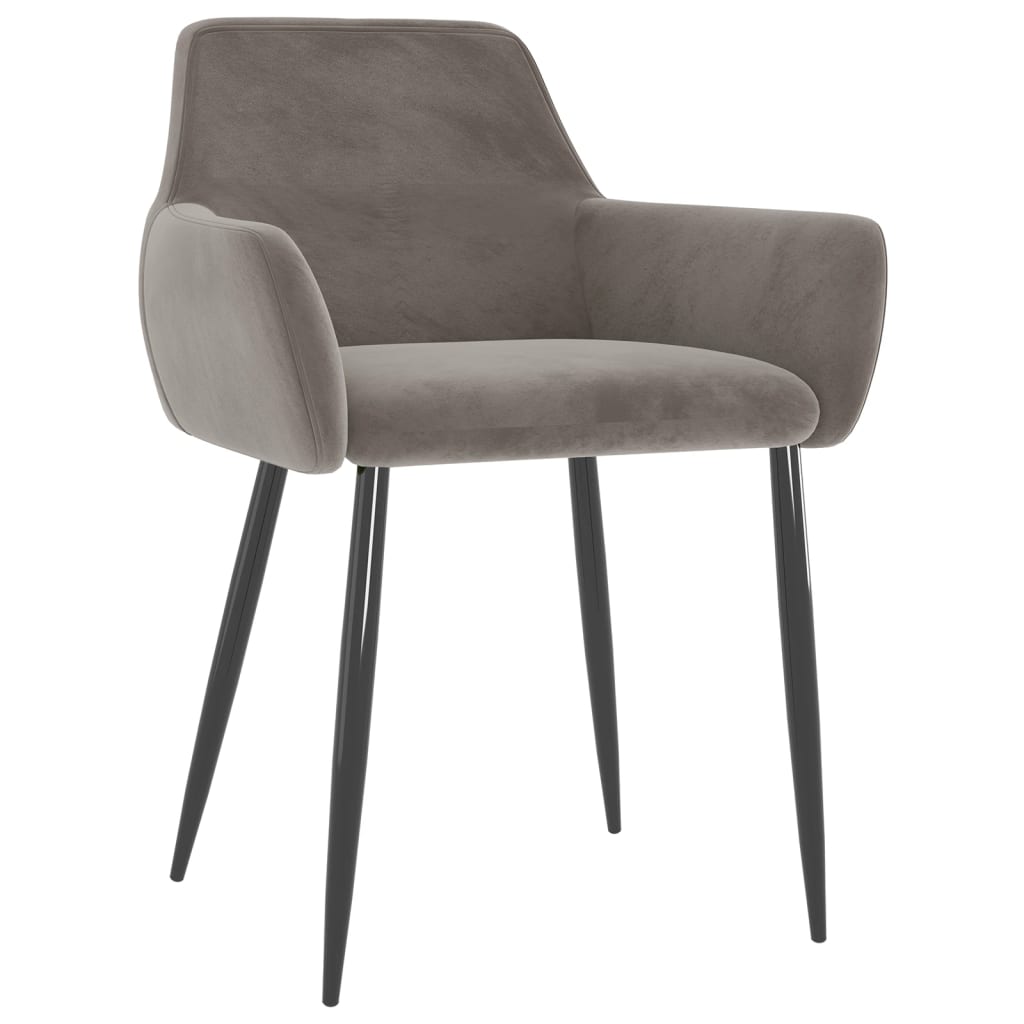 vidaXL Eetkamerstoelen 2 st fluweel lichtgrijs