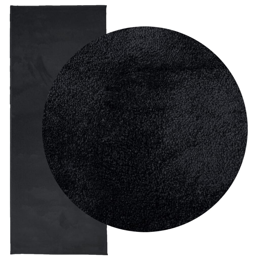 vidaXL Vloerkleed OVIEDO laagpolig 80x200 cm zwart
