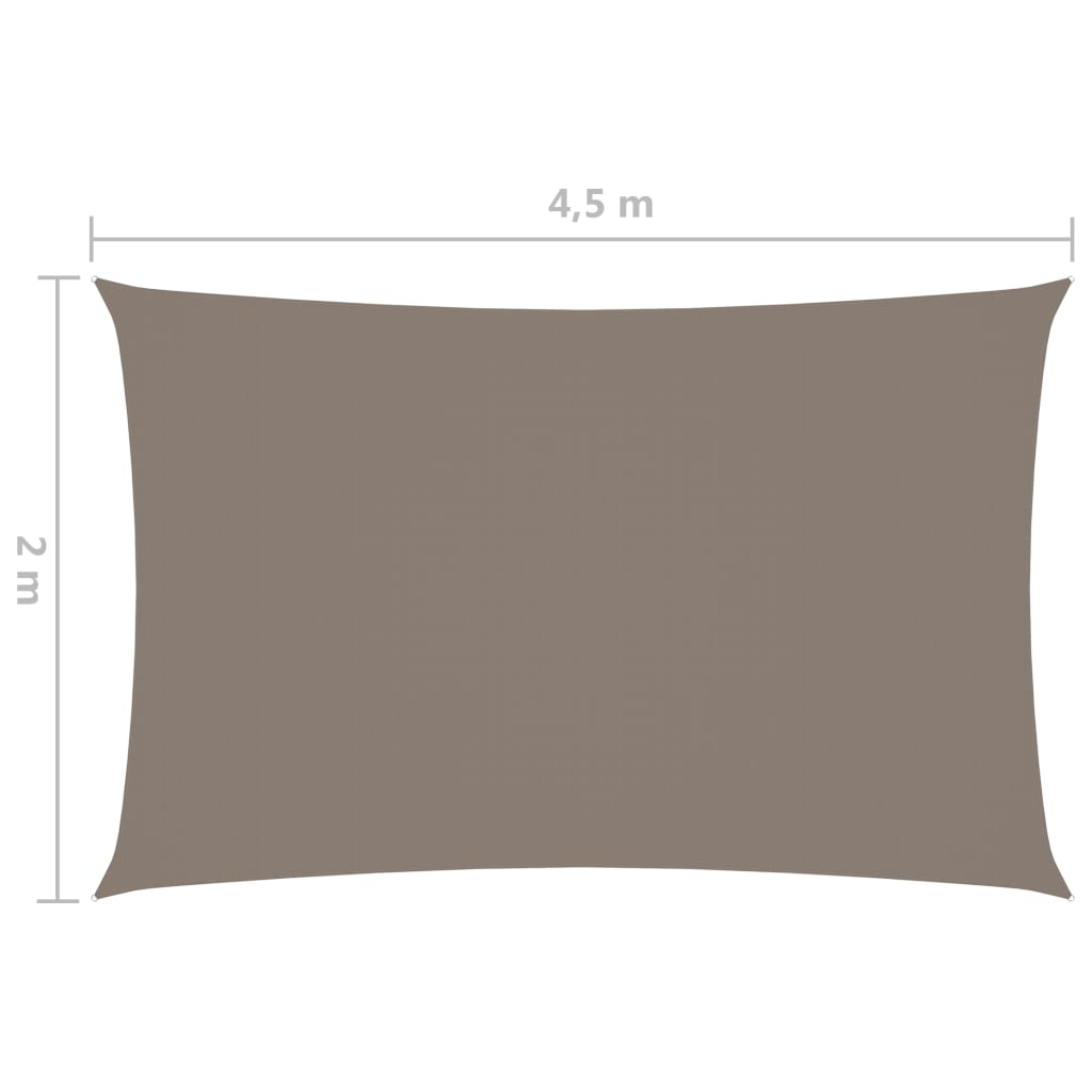 vidaXL Zonnescherm rechthoekig 2x4,5 m oxford stof taupe
