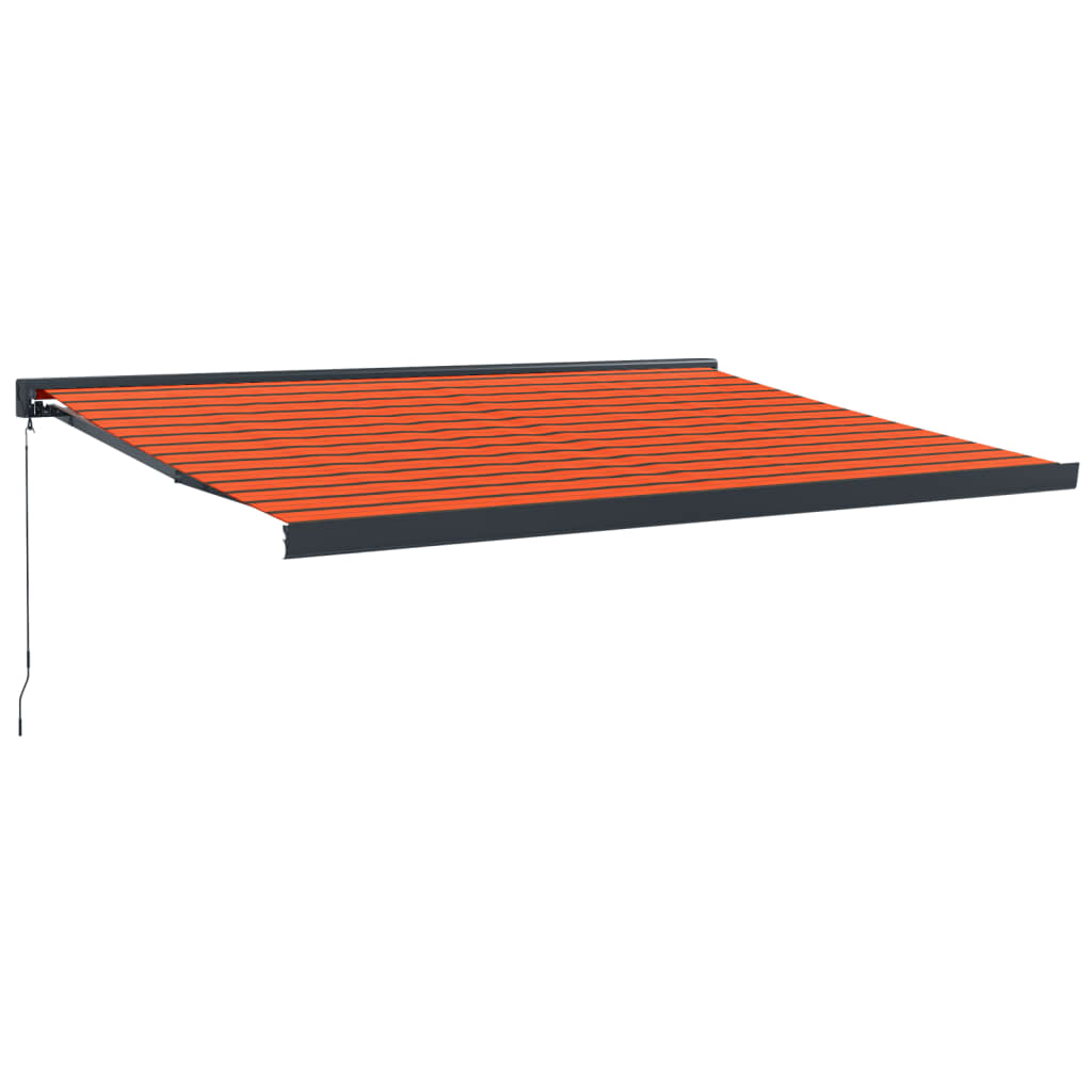 vidaXL Luifel uittrekbaar 4,5x3 m stof en aluminium oranje en bruin