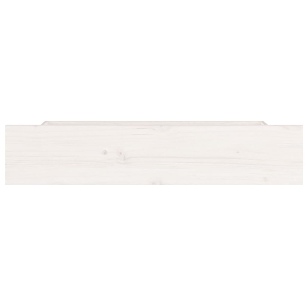 vidaXL Bedlades 4 st massief grenenhout wit