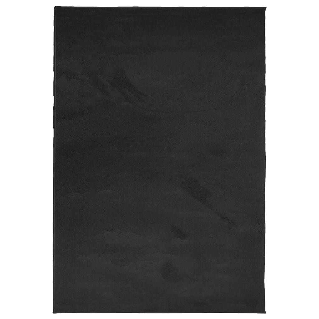 vidaXL Vloerkleed OVIEDO laagpolig 140x200 cm zwart