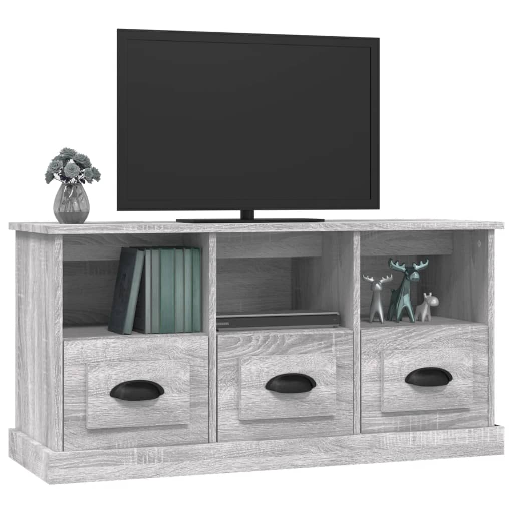 vidaXL Tv-meubel 100x35x50 cm bewerkt hout grijs sonoma eikenkleurig