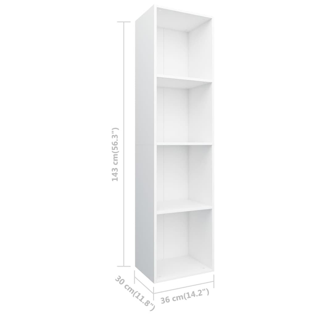 vidaXL Boekenkast/tv-meubel 36x30x143 cm bewerkt hout wit