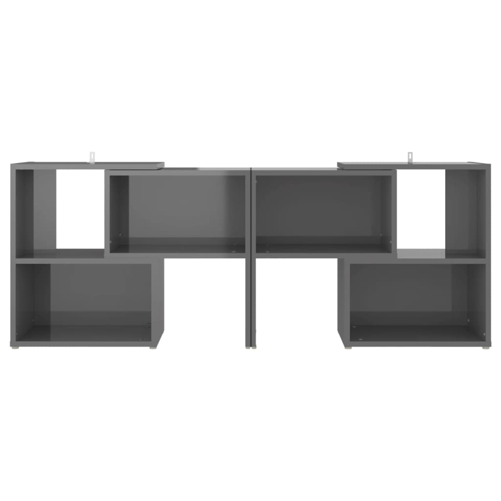 vidaXL Tv-meubel 104x30x52 cm spaanplaat hoogglans grijs