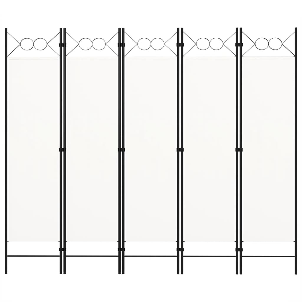 vidaXL Kamerscherm met 5 panelen 200x180 cm wit