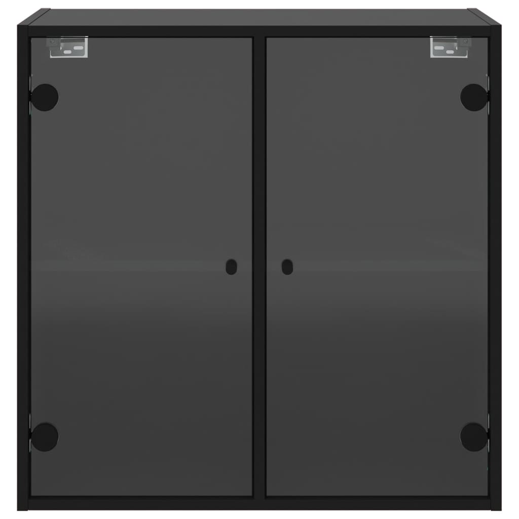vidaXL Wandkast met glazen deuren 68x37x68,5 cm zwart