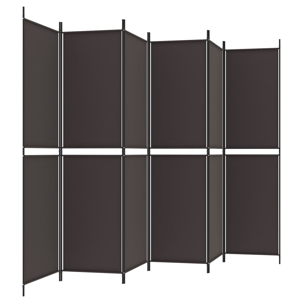 vidaXL Kamerscherm met 6 panelen 300x200 cm stof bruin