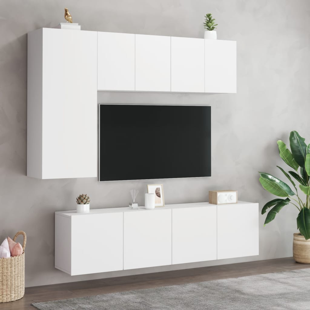 vidaXL Tv-meubels 2 st wandgemonteerd 60x30x41 cm wit