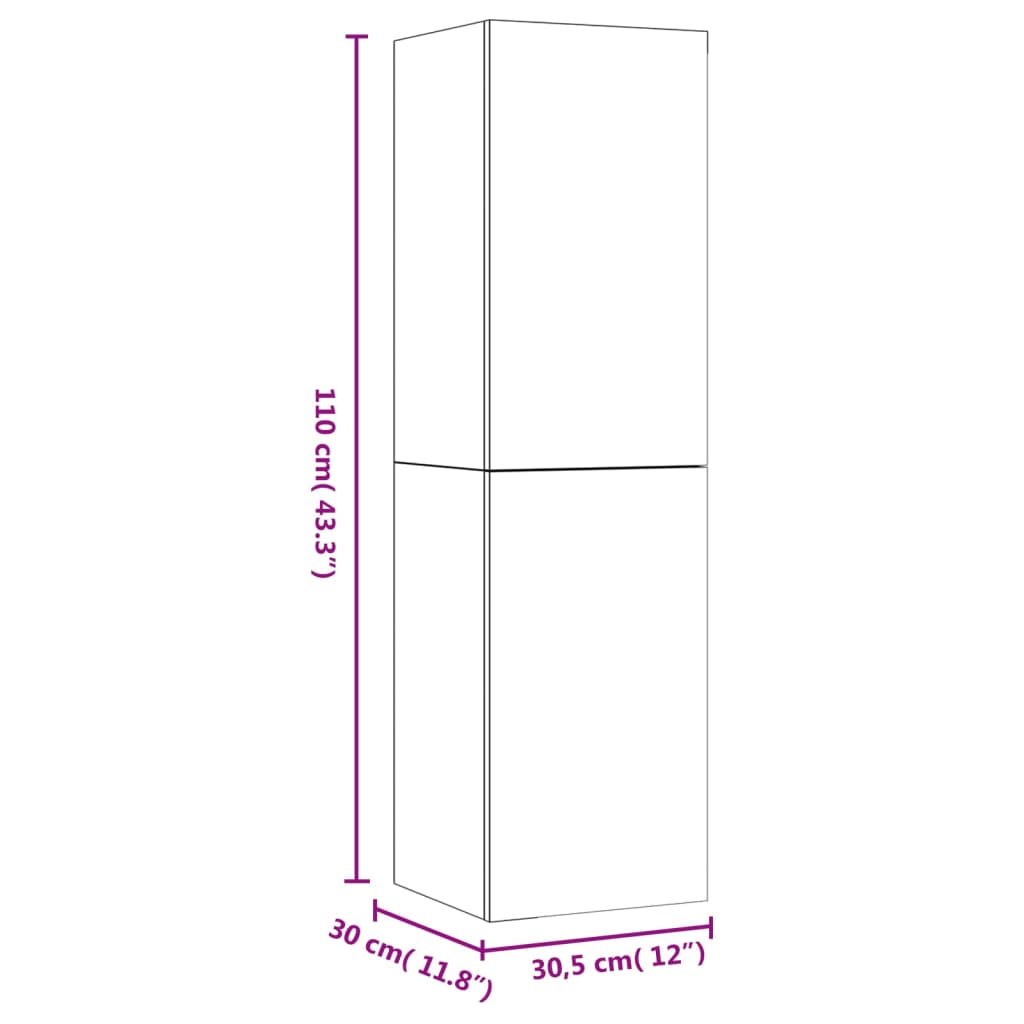 vidaXL Tv-wandmeubel 30,5x30x110 cm gerookt eikenkleurig