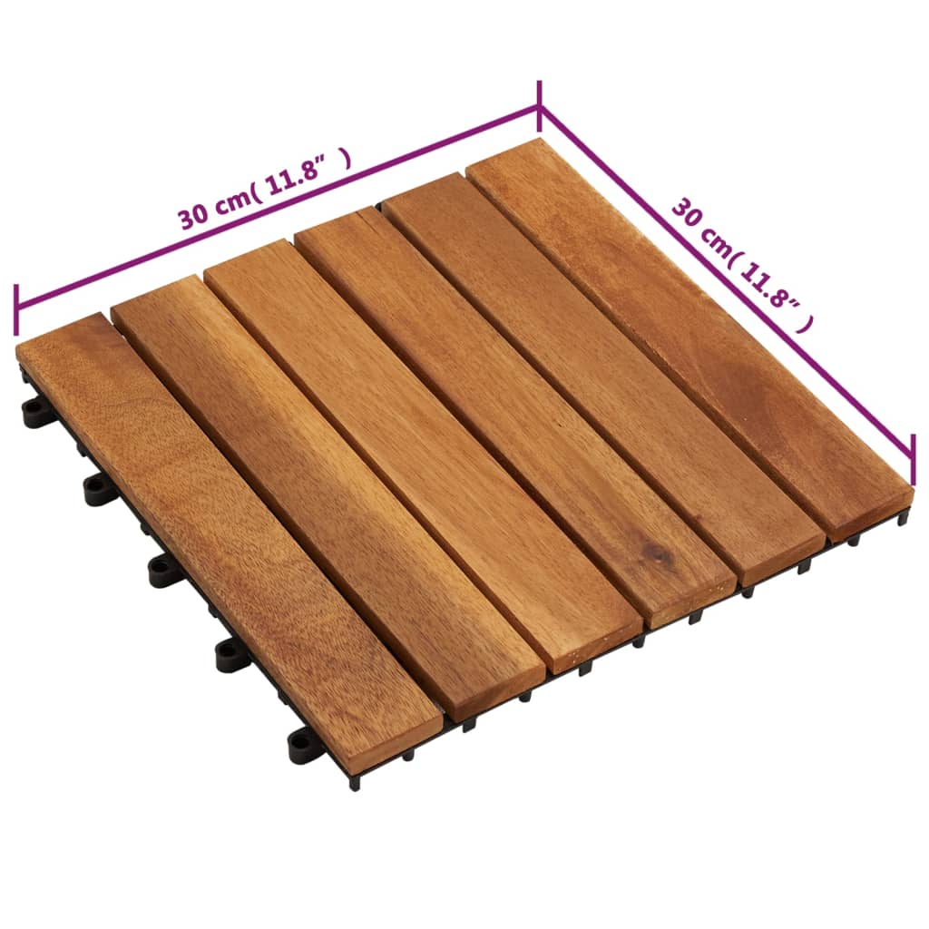 vidaXL Terrastegels 20 st verticaal patroon 30x30 cm acaciahout