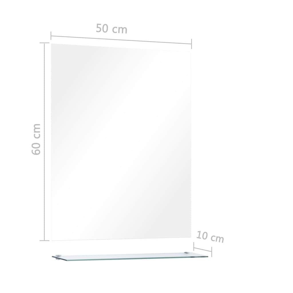 vidaXL Wandspiegel met schap 50x60 cm gehard glas