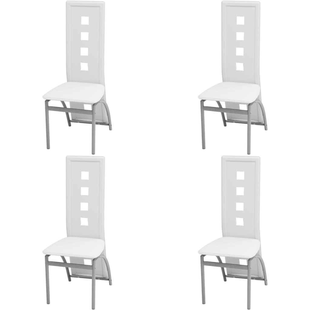 vidaXL Eetkamerset wit 5-delig