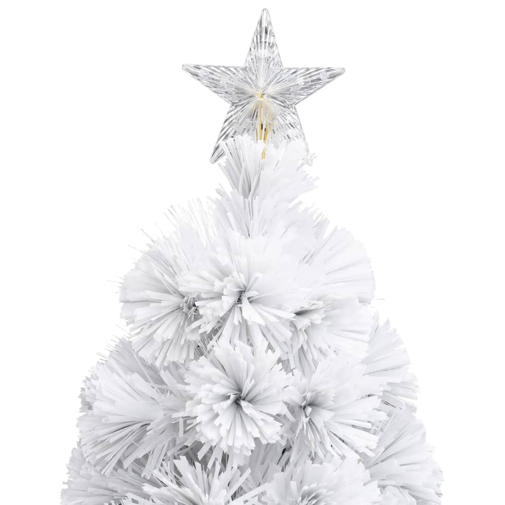 vidaXL Kunstkerstboom met verlichting 210 cm glasvezel wit