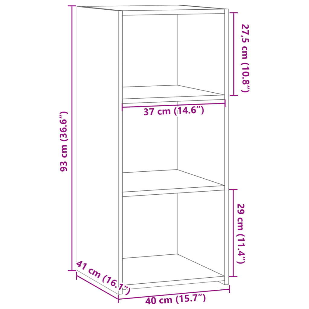 vidaXL Dressoir 40x41x93 cm bewerkt hout gerookt eikenkleurig