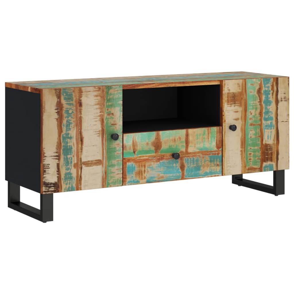 vidaXL Tv-meubel 105x33,5x46 cm massief hout gerecycled bewerkt hout