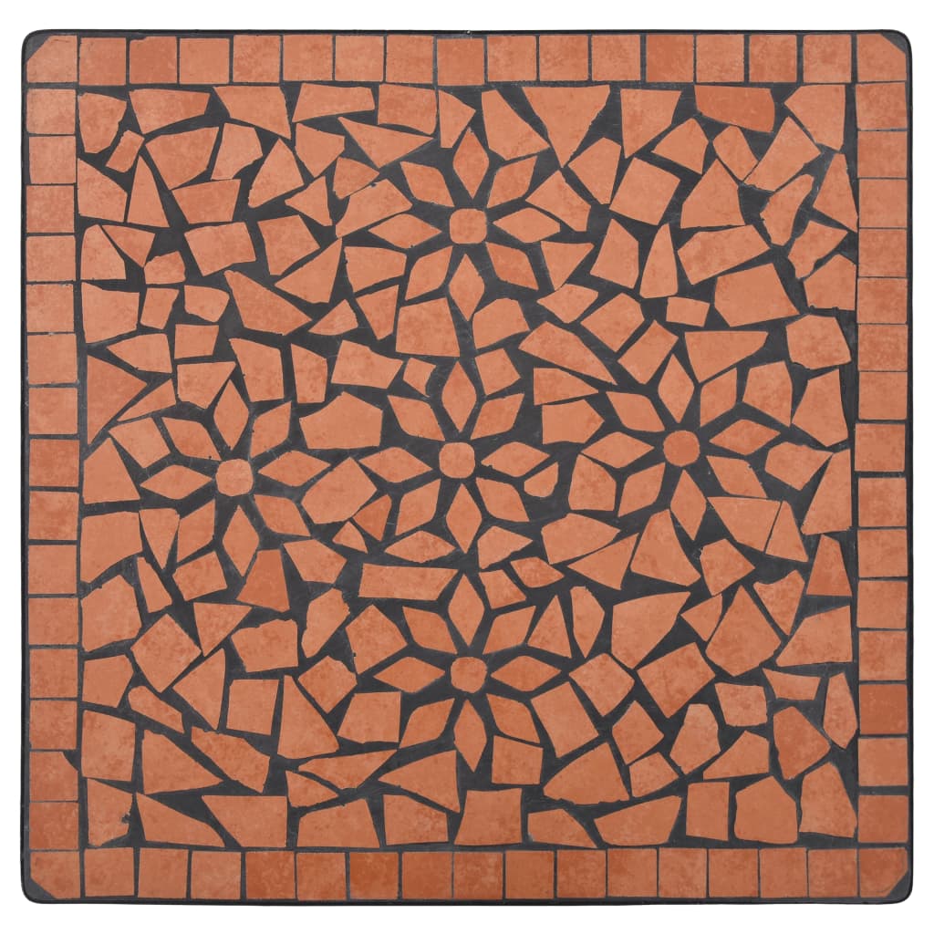 vidaXL Bistrotafel mozaïek 60 cm keramiek terracottakleurig