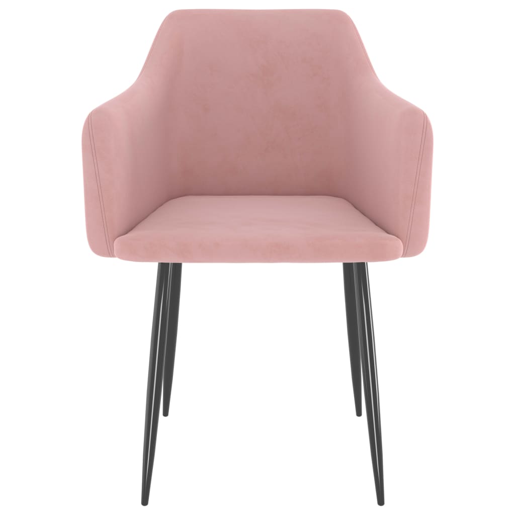 vidaXL Eetkamerstoelen 2 st fluweel roze