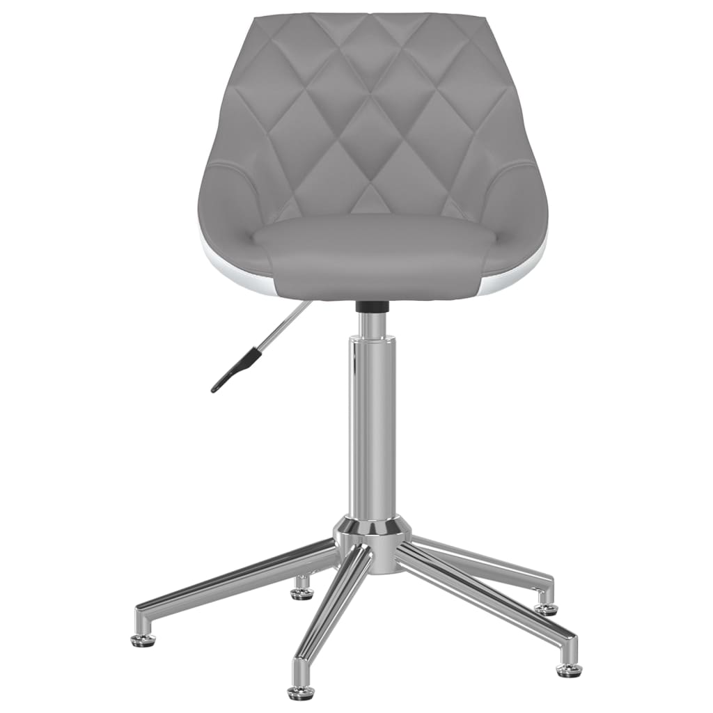 vidaXL Kantoorstoel draaibaar kunstleer grijs en wit