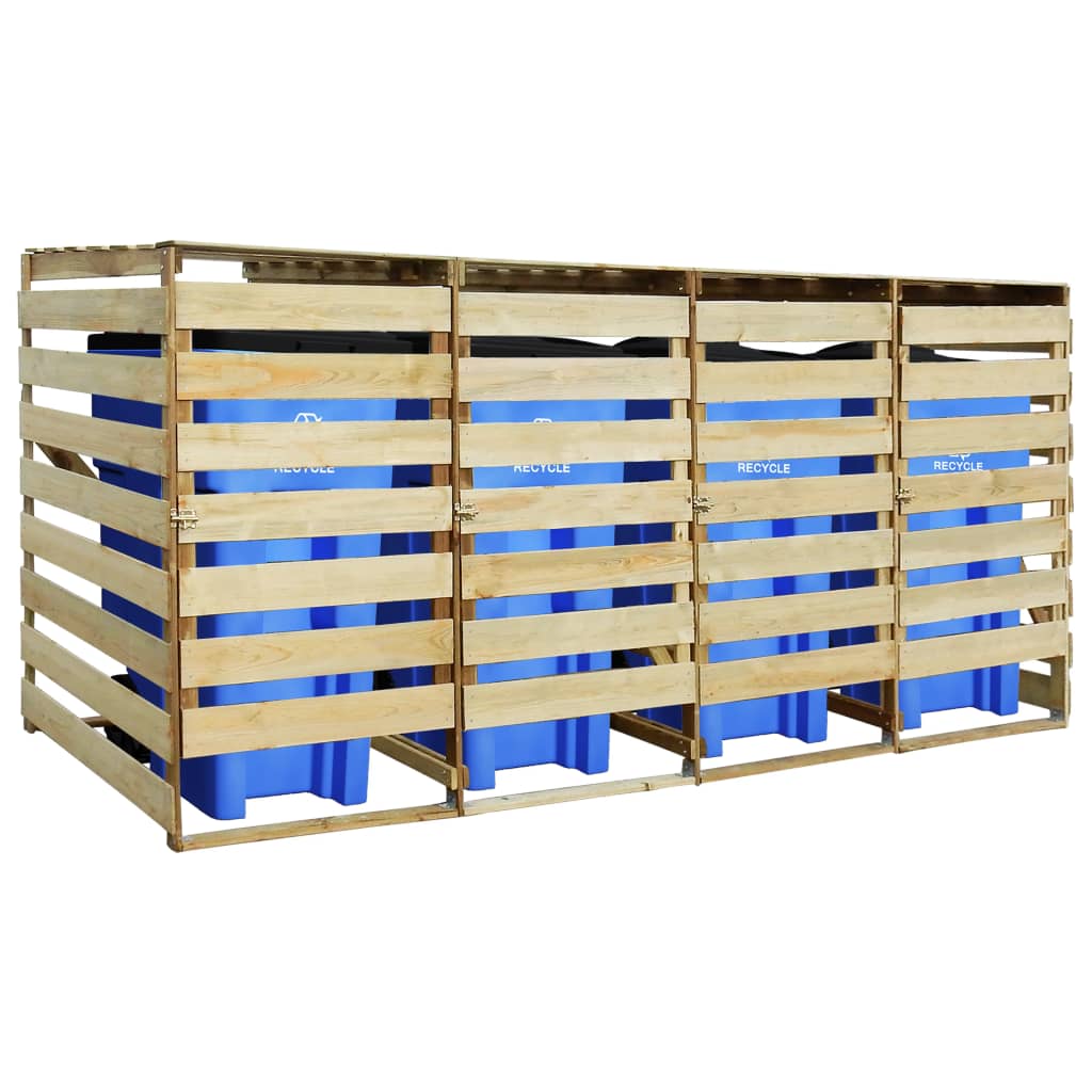 vidaXL Containerberging vierdubbel 240 L geïmpregneerd grenenhout