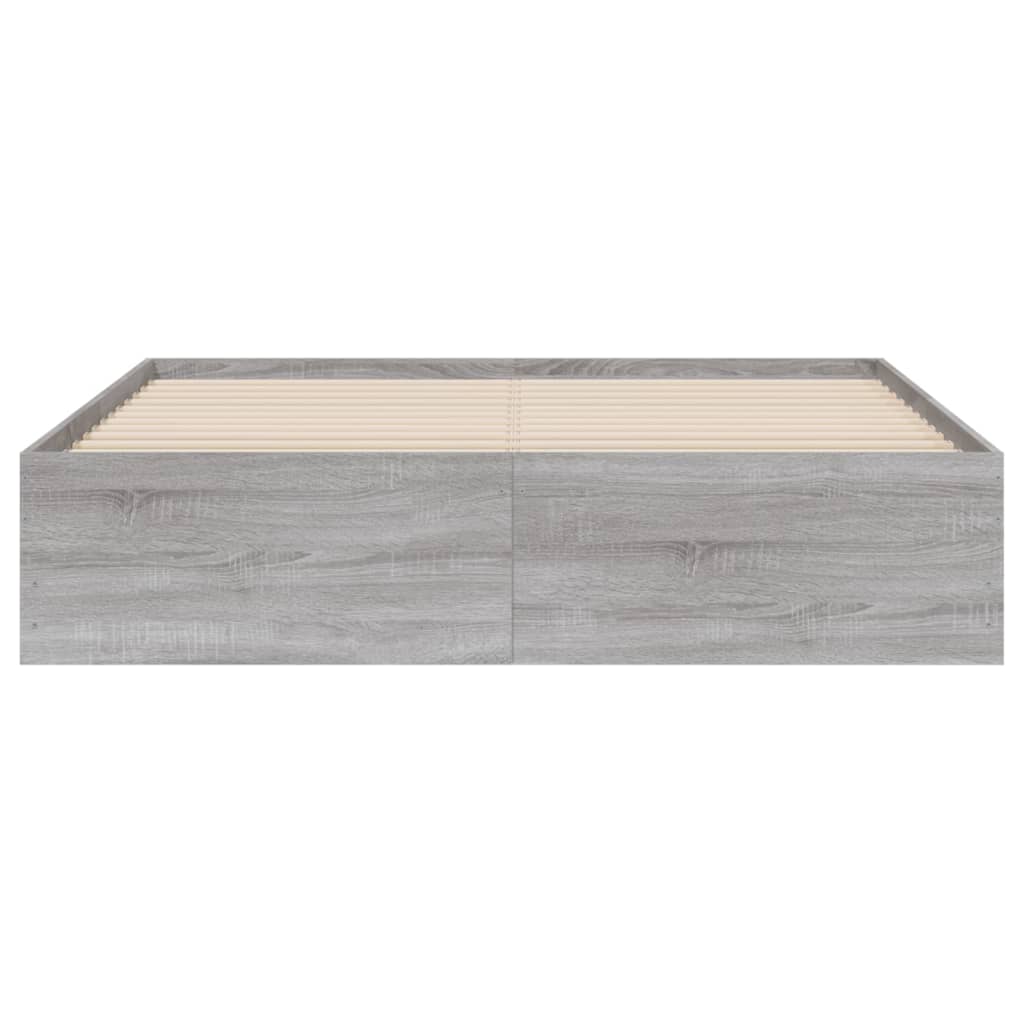 vidaXL Bedframe met lades bewerkt hout grijs sonoma eiken 140x200 cm