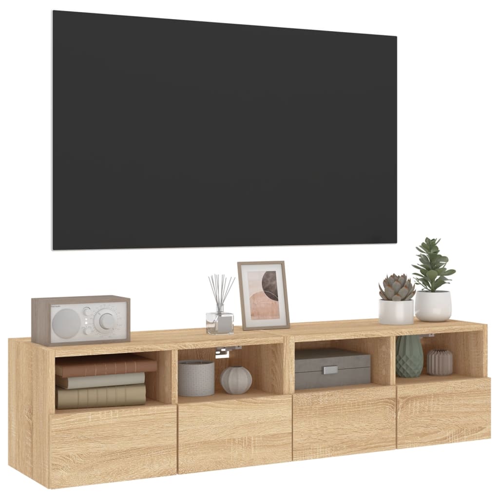 vidaXL Tv-meubels 2 st 60x30x30 cm bewerkt hout sonoma eikenkleurig