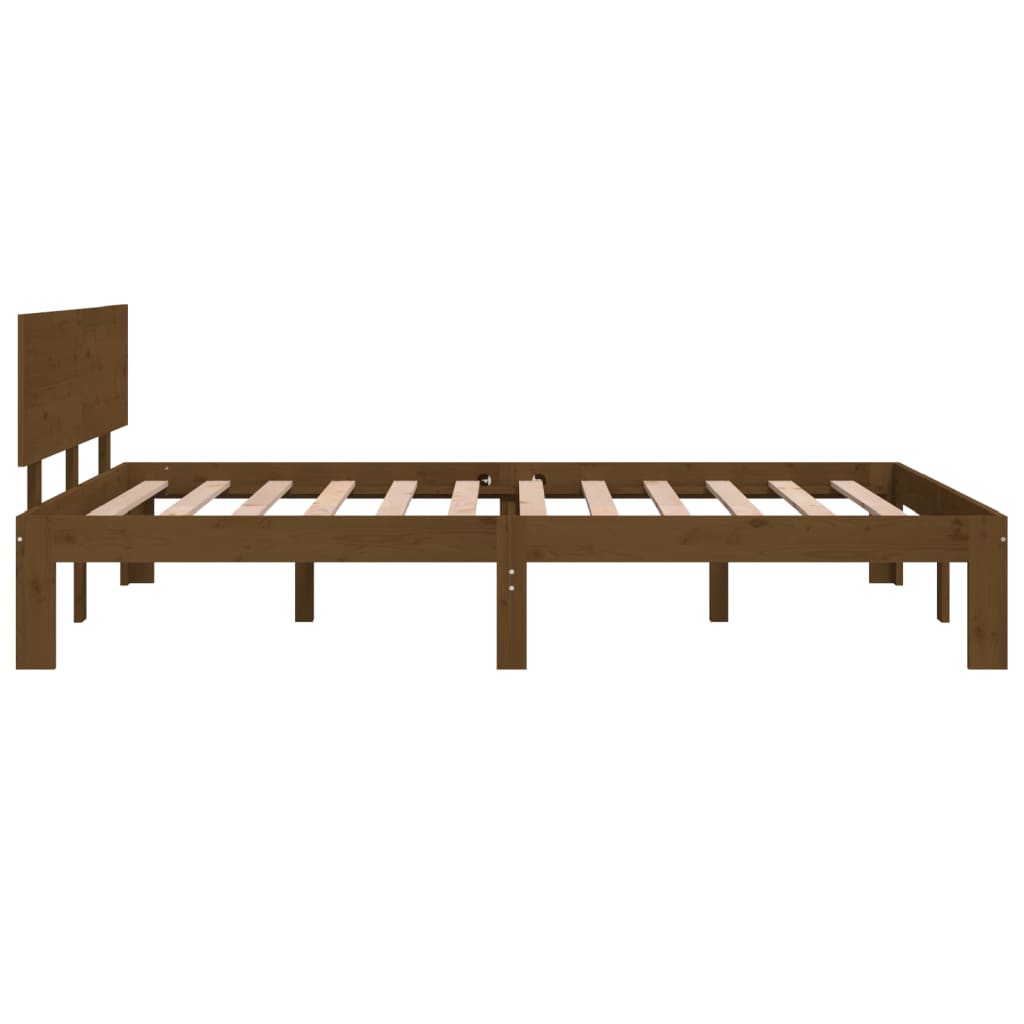 vidaXL Bedframe massief hout honingbruin 120x190 cm