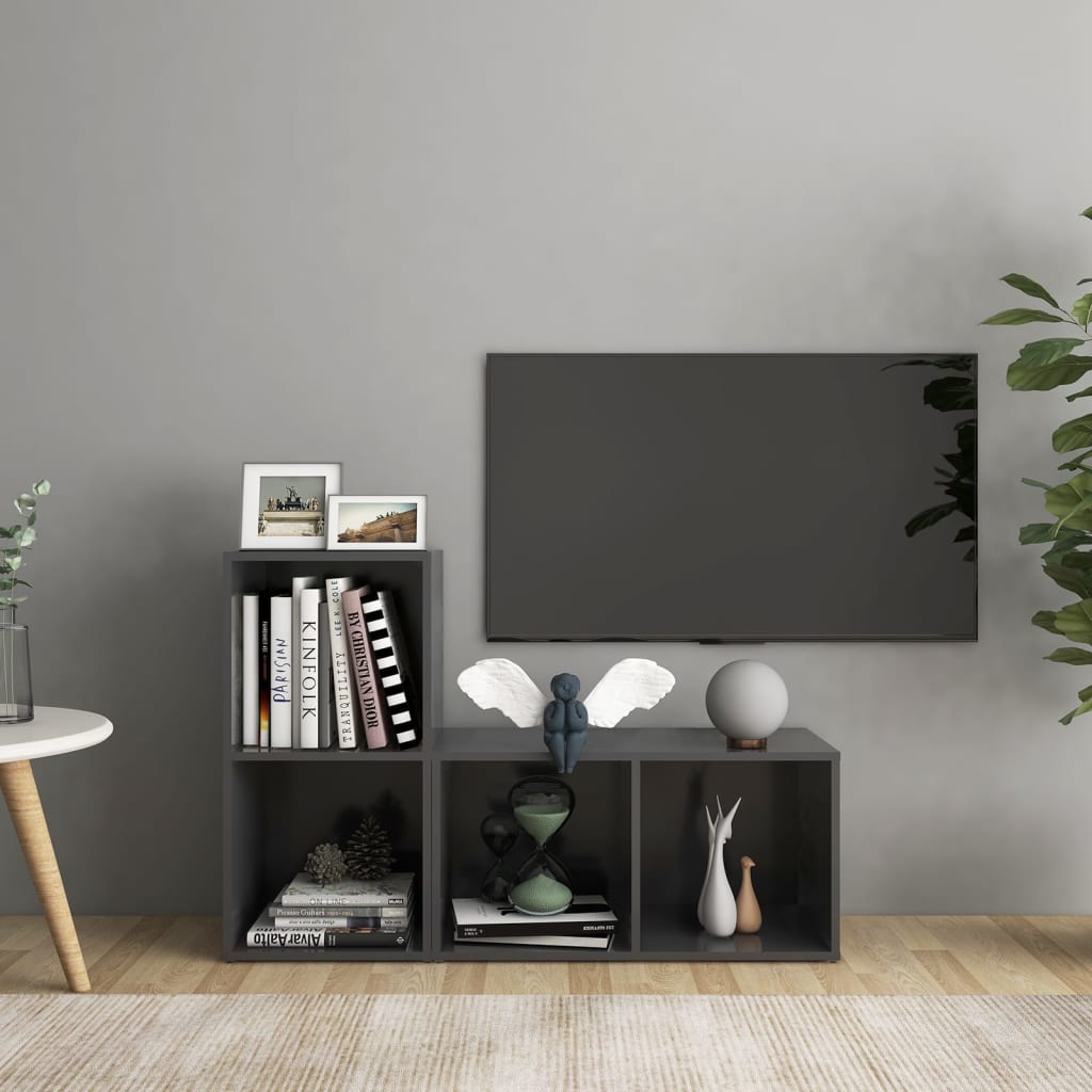 vidaXL Tv-meubelen 2 st 72x35x36,5 cm bewerkt hout grijs