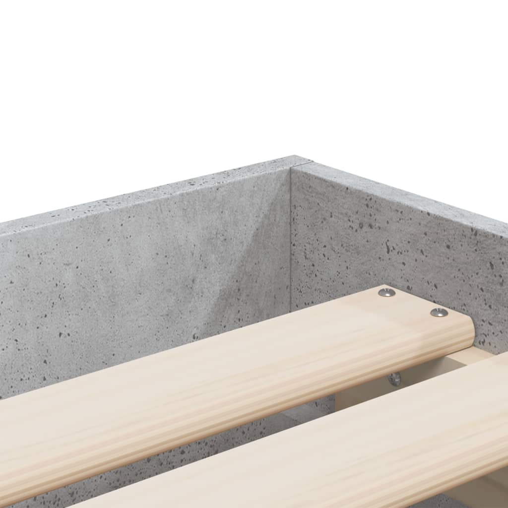 vidaXL Bedframe met lades bewerkt hout betongrijs 100x200 cm