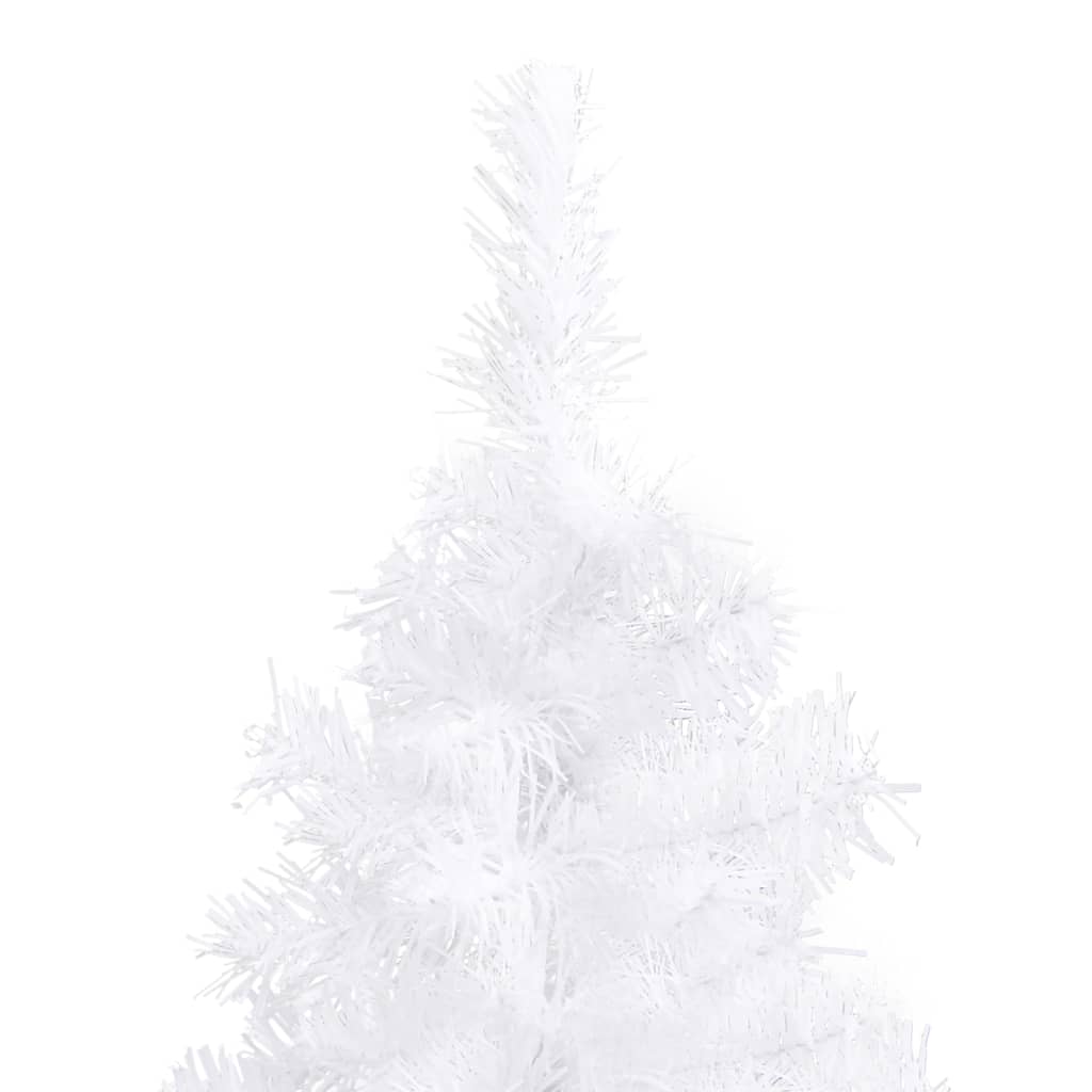 vidaXL Kunstkerstboom met verlichting hoek 120 cm PVC wit