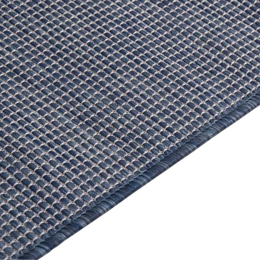 vidaXL Buitenkleed platgeweven 100x200 cm blauw