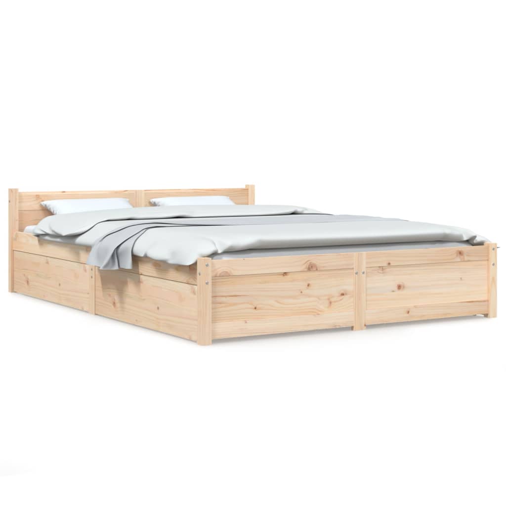 vidaXL Bedframe met lades 140x190 cm