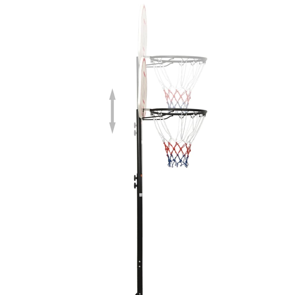 vidaXL Basketbalstandaard 216-250 cm polyetheen wit
