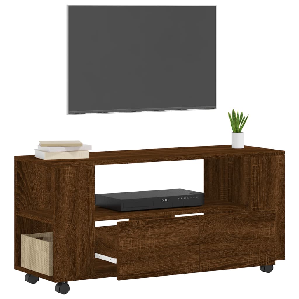 vidaXL Tv-meubel 102x34,5x43 cm bewerkt hout bruin eikenkleur