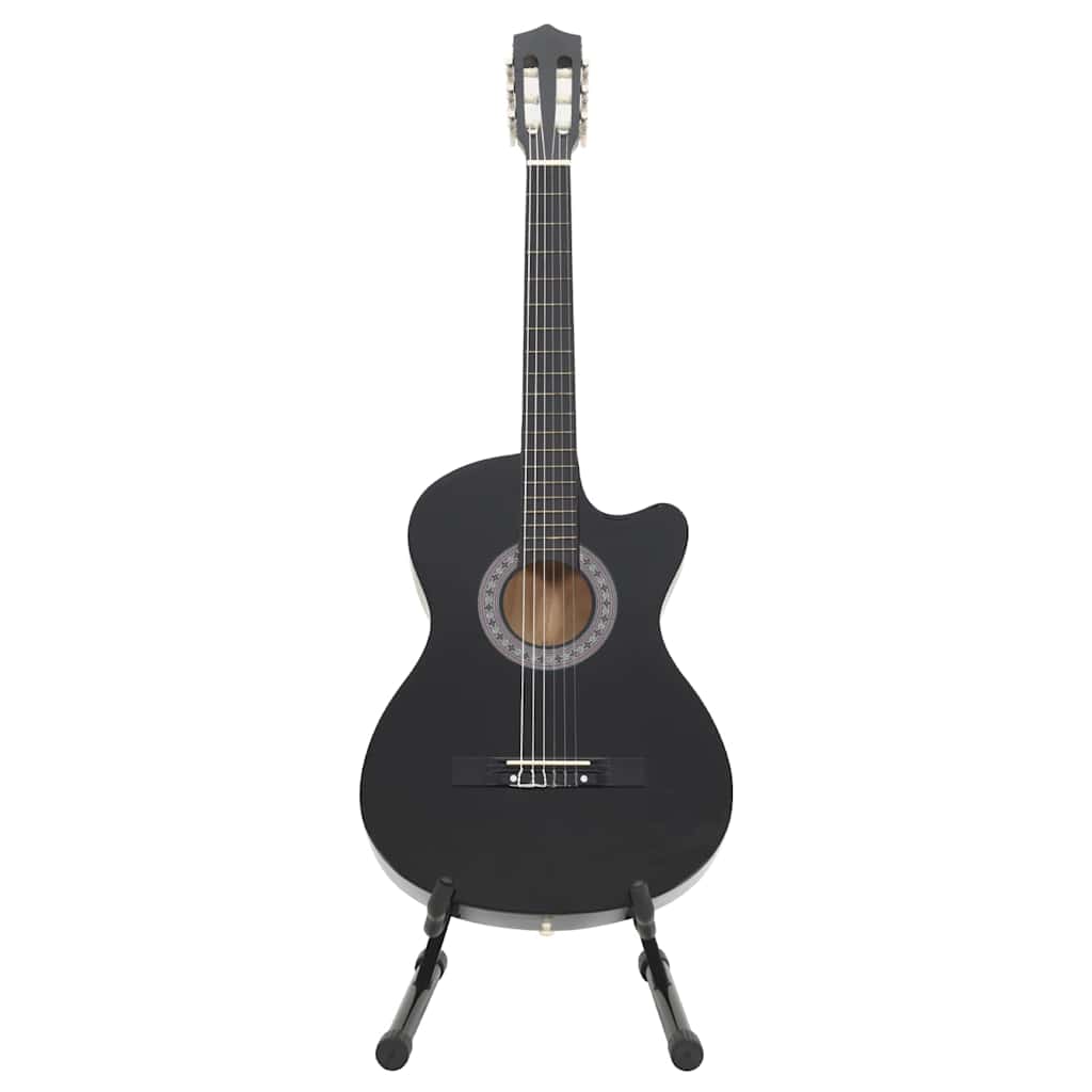 vidaXL 12-delige Gitaarset met 6 snaren western klassiek 38" zwart
