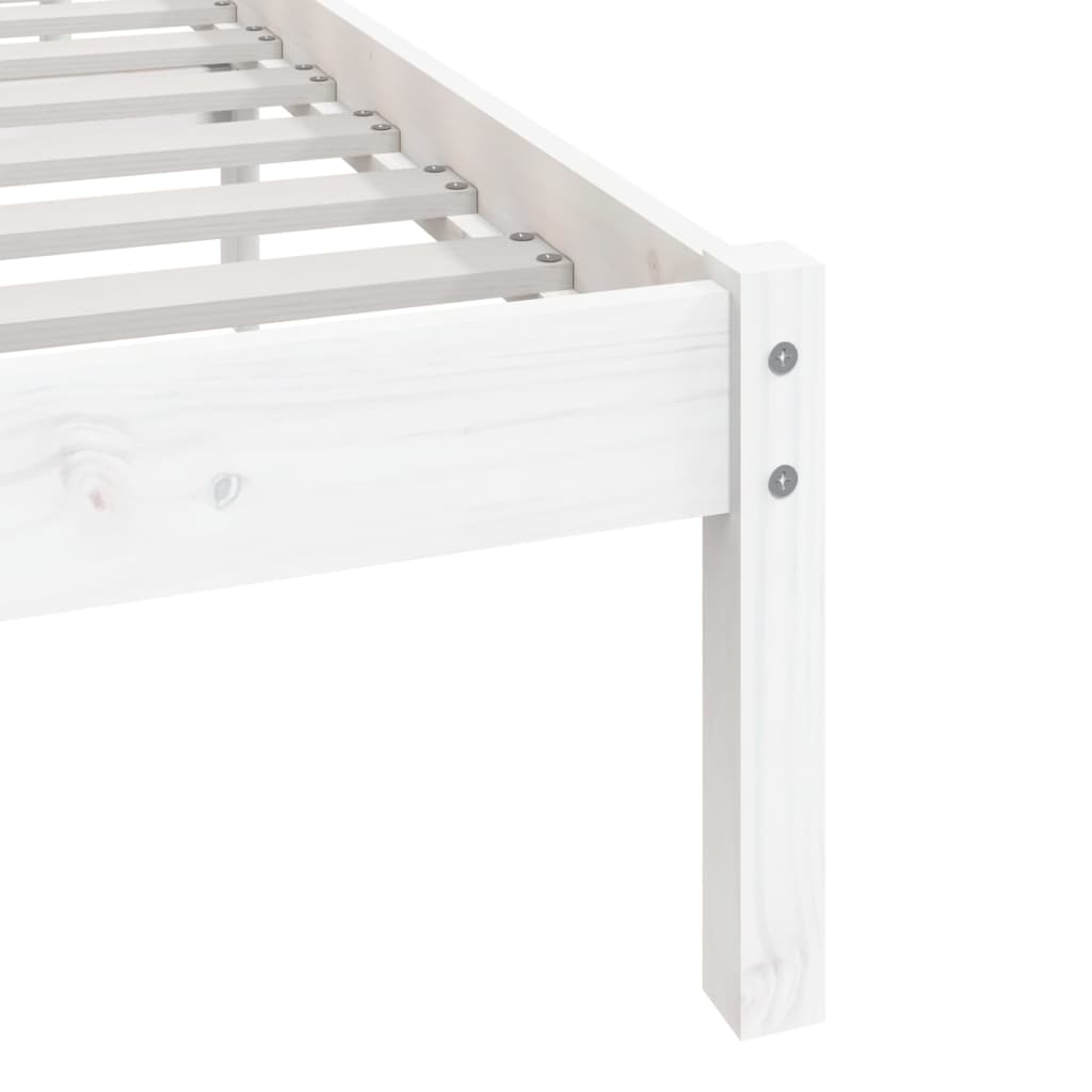 vidaXL Bedframe zonder matras massief grenenhout wit 75x190 cm