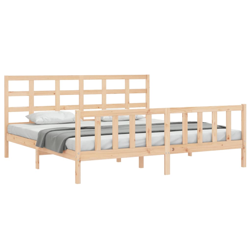 vidaXL Bedframe met hoofdbord massief hout 180x200 cm