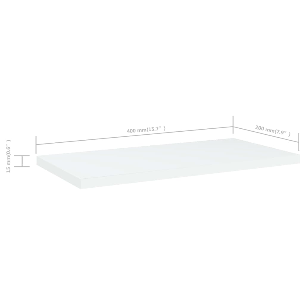 vidaXL Wandschappen 8 st 40x20x1,5 cm bewerkt hout wit