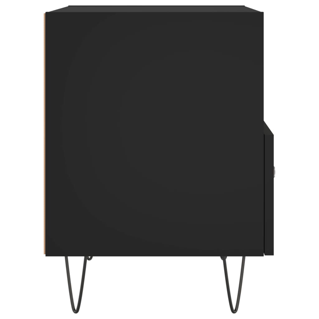 vidaXL Nachtkastje 40x35x47,5 cm bewerkt hout zwart