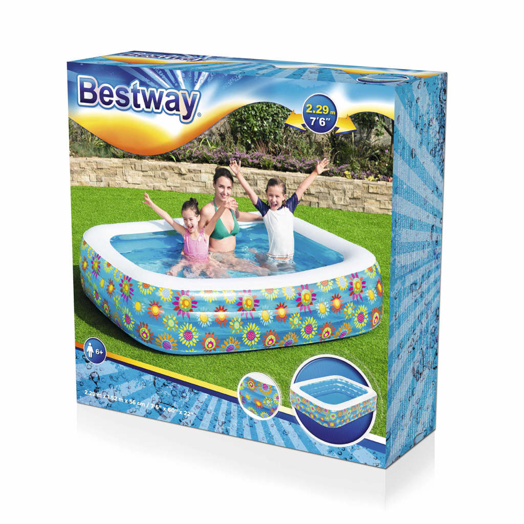 Bestway Kinderzwembad opblaasbaar 229x152x56 cm blauw