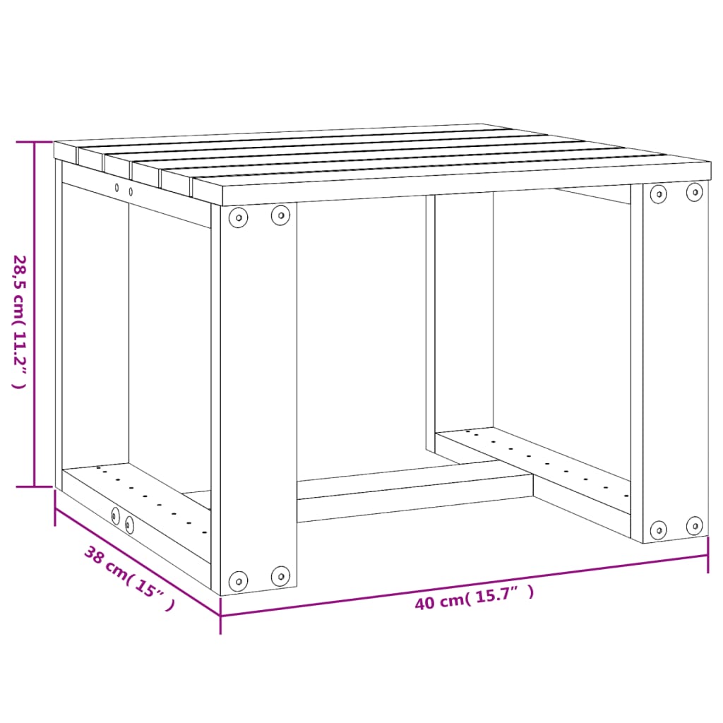 vidaXL Tuinbijzettafel 40x38x28,5 cm massief douglashout