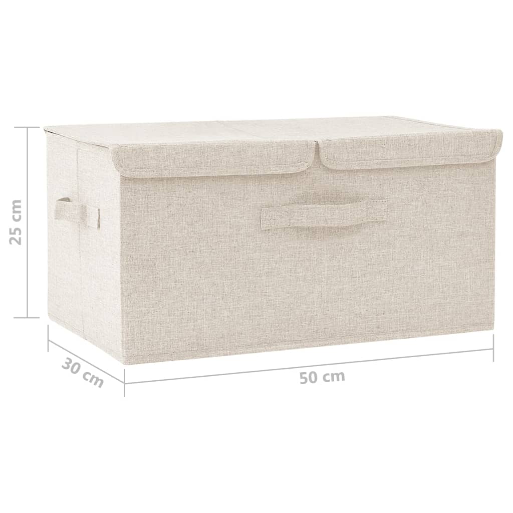 vidaXL Opbergbox 50x30x25 cm stof crèmekleurig