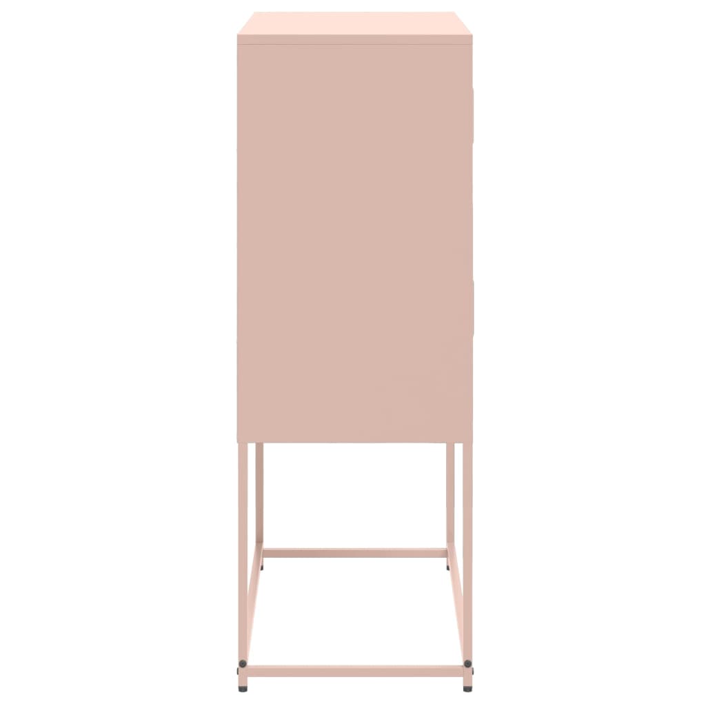 vidaXL Dressoir 68,5x38,5x107 cm staal roze