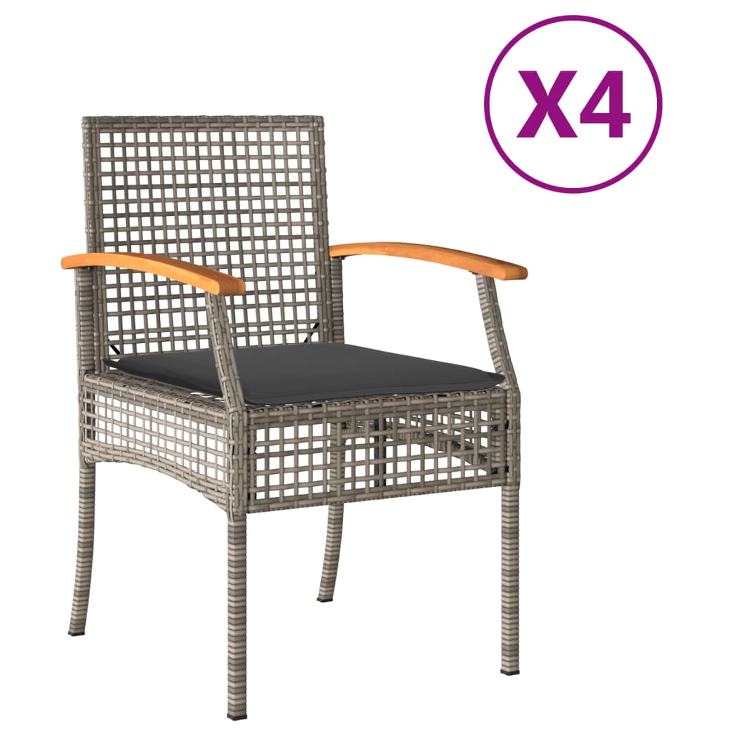 Tuinstoelen 4 st met kussens poly rattan beige kopen Tuinstoelen 4 st met kussens poly rattan beige kopen