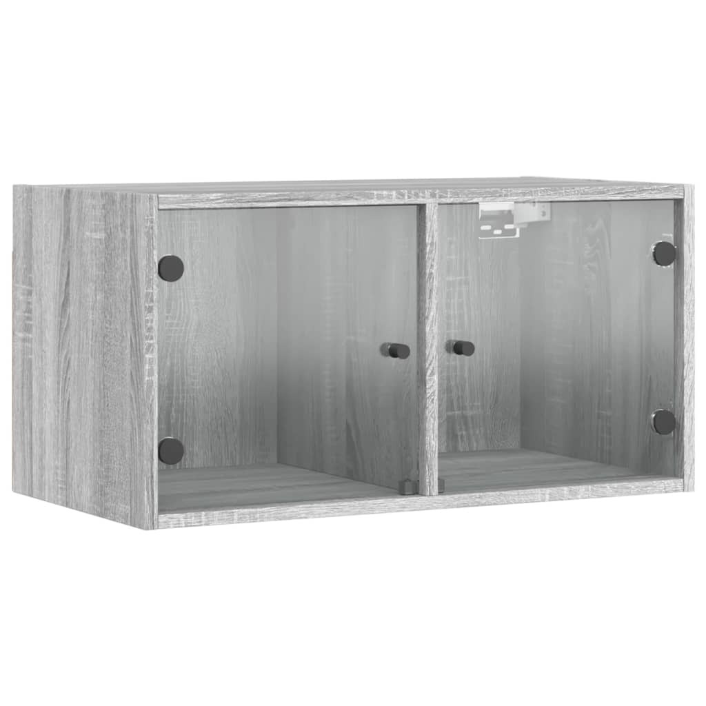 Wandkast met glazen deuren 35x37x68,5 cm betongrjs | Mueble de pared Wandkast met glazen deuren 35x37x68,5 cm betongrjs | Mueble de pared