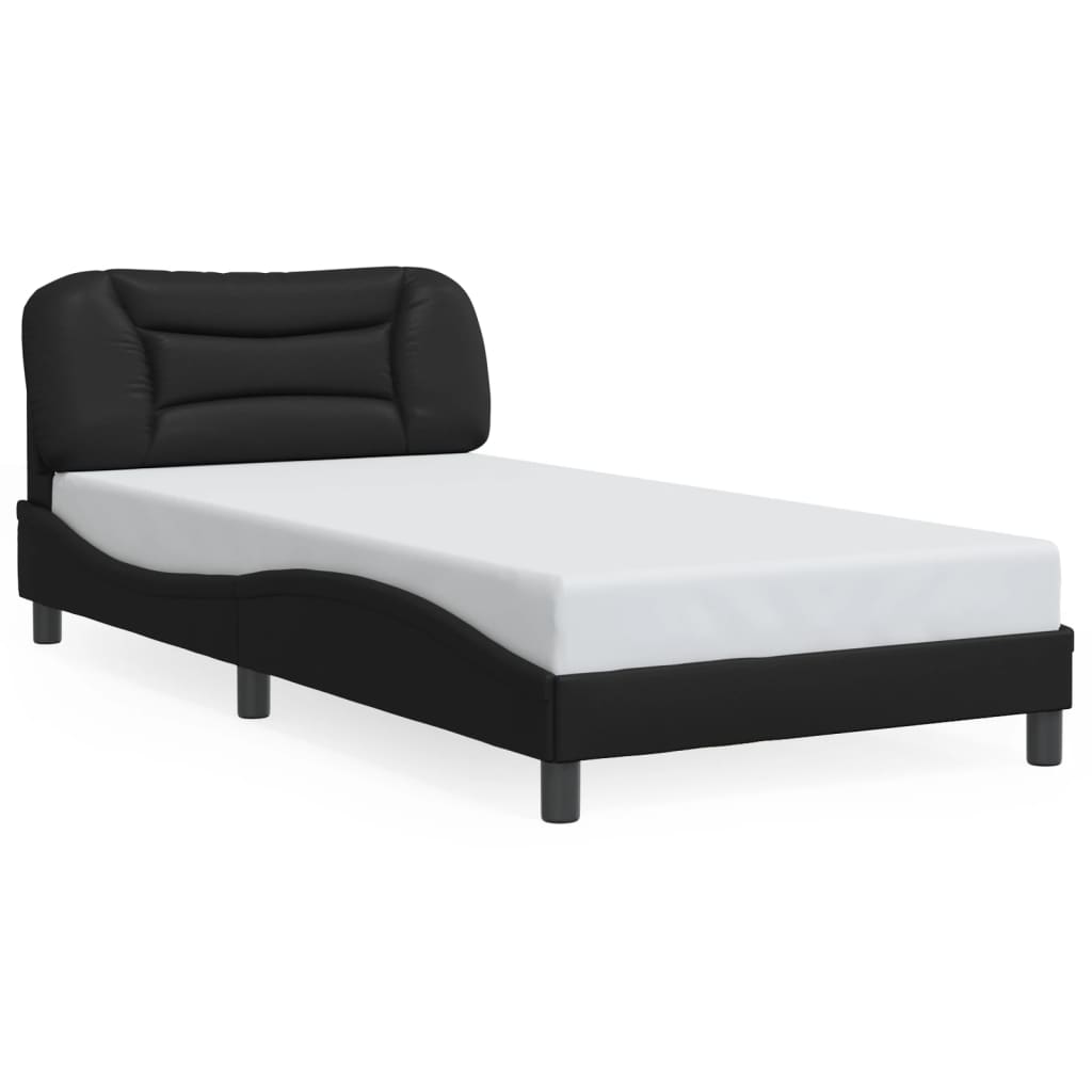 vidaXL Bedframe met hoofdbord kunstleer zwart 100x200 cm